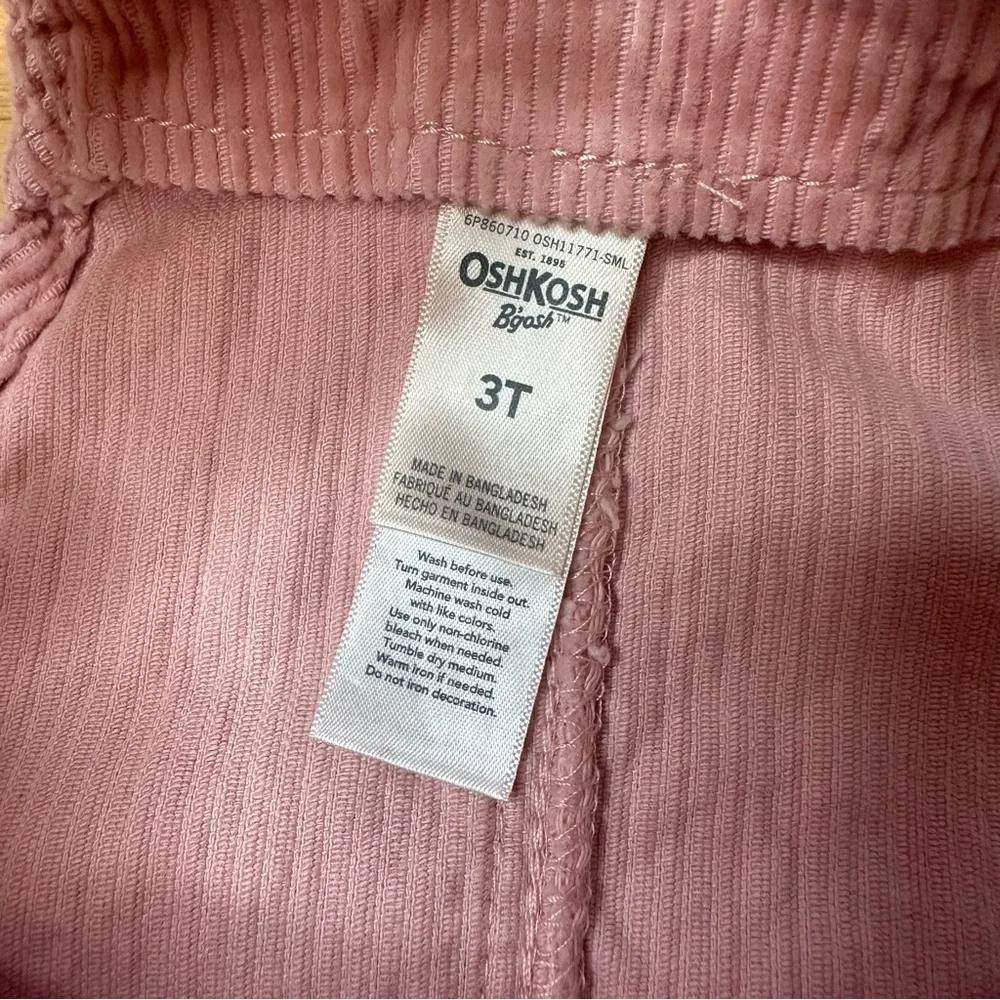 Oshkosh BGOSH Vestbak Size 3T Pink dress Skirtall Overalls Dress Pink Corduroy